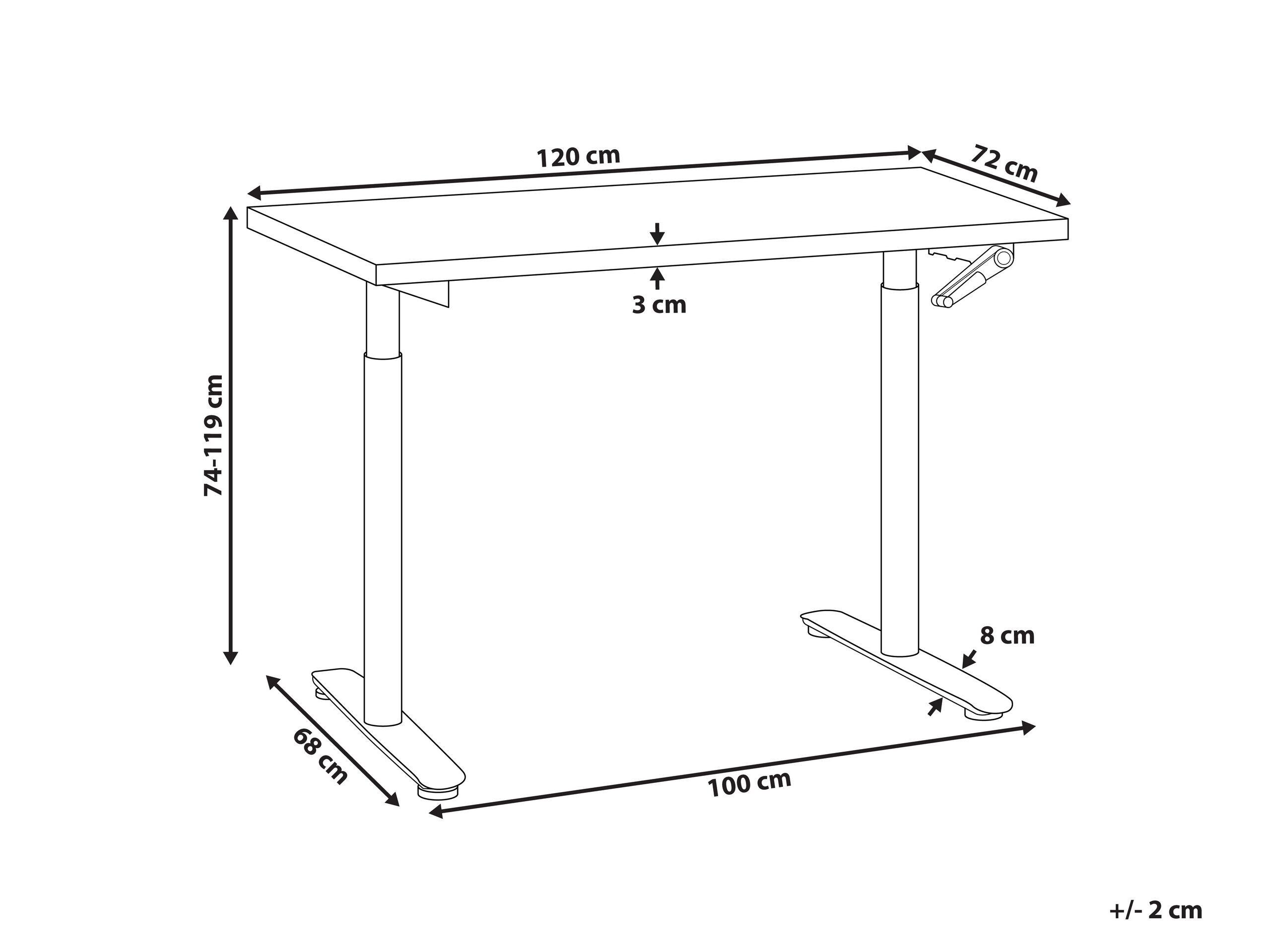 Beliani Bureau réglable en hauteur manuellement en Panneau de particules de bois Moderne DESTINAS  