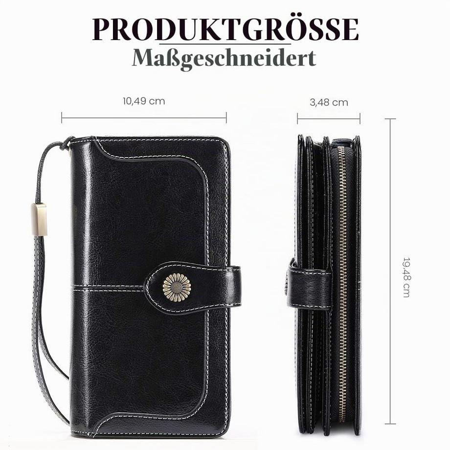 Only-bags.store Portefeuille En Cuir Grand Embrayage Protection RFID Bloquant le Porte-Monnaie Long de Grande Capacité avec 24 Emplacements pour Cartes  