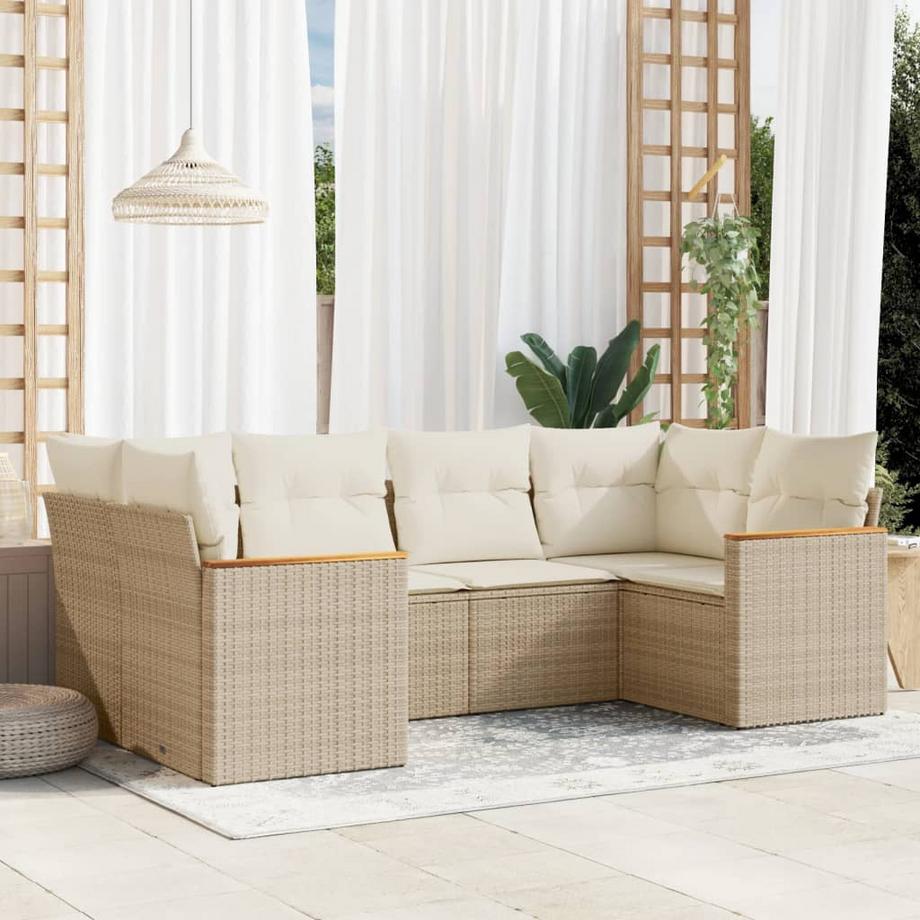VidaXL set divano da giardino Polirattan  