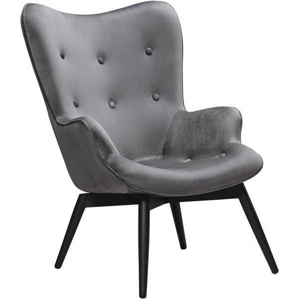 mutoni Fauteuil en velours gris  