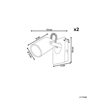 Beliani Set di 2 lampade en Ferro Moderno KLIP  