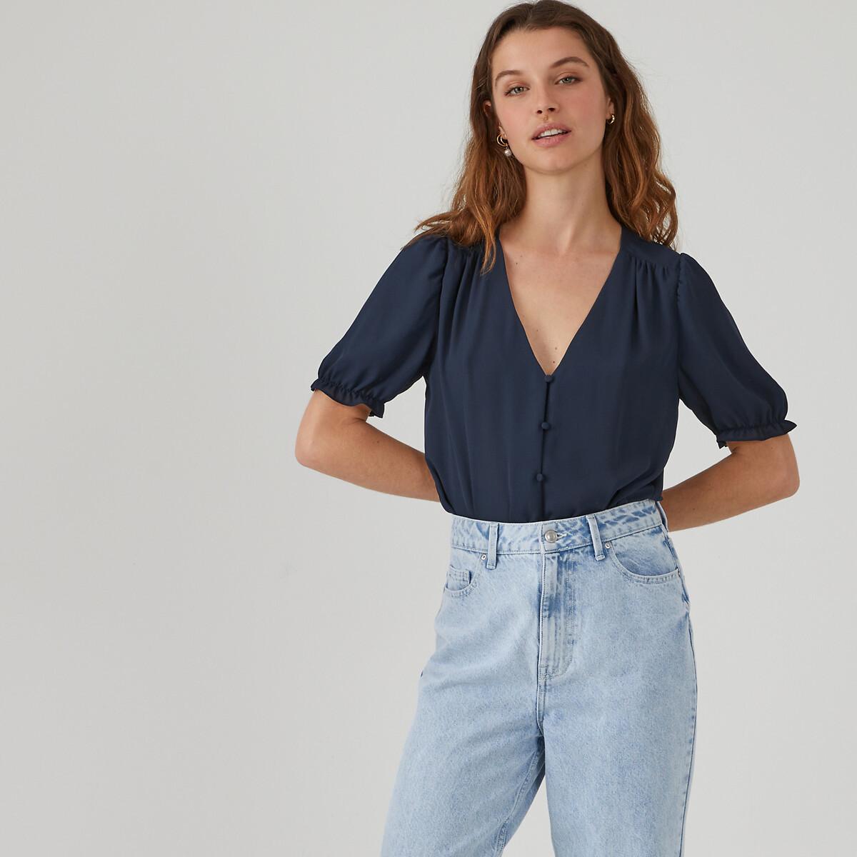 Chemisier col v, manches longues La Redoute Collections | La Redoute