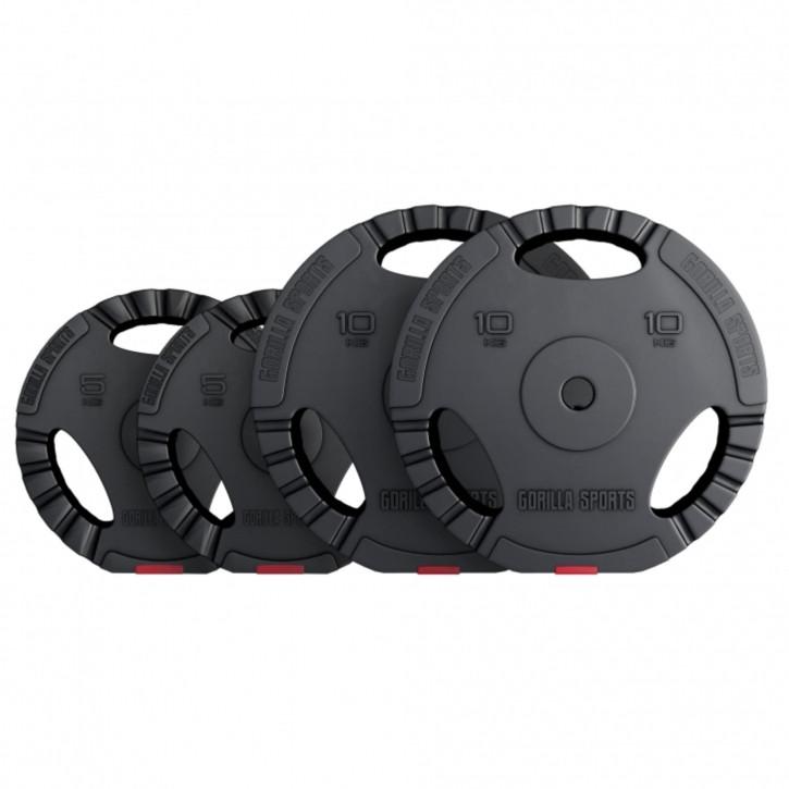 Gorilla Sports  Gripper Kunststoff Hantelscheiben 1,25 - 15 KG 