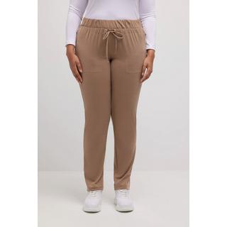 Ulla Popken  Pantalon Rena, jambes étroites, ceinture élastique, poches zippées 