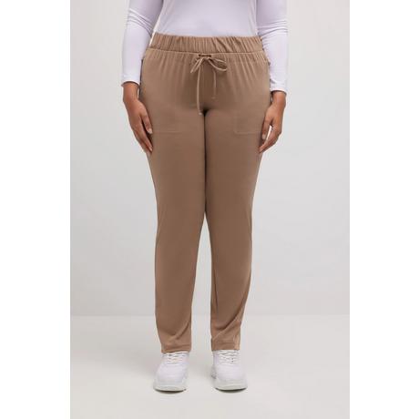 Ulla Popken  Pantalon Rena, jambes étroites, ceinture élastique, poches zippées 