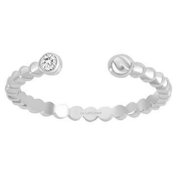 Offener Ring aus Silber und Diamant