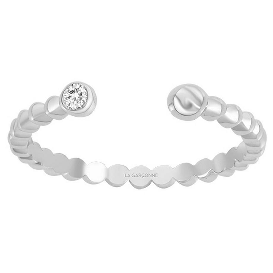 Anello aperto in argento e diamanti