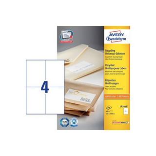 Avery-Zweckform AVERY ZWECKFORM Etiketten 105x148mm LR3483 recycling 400 Stück  