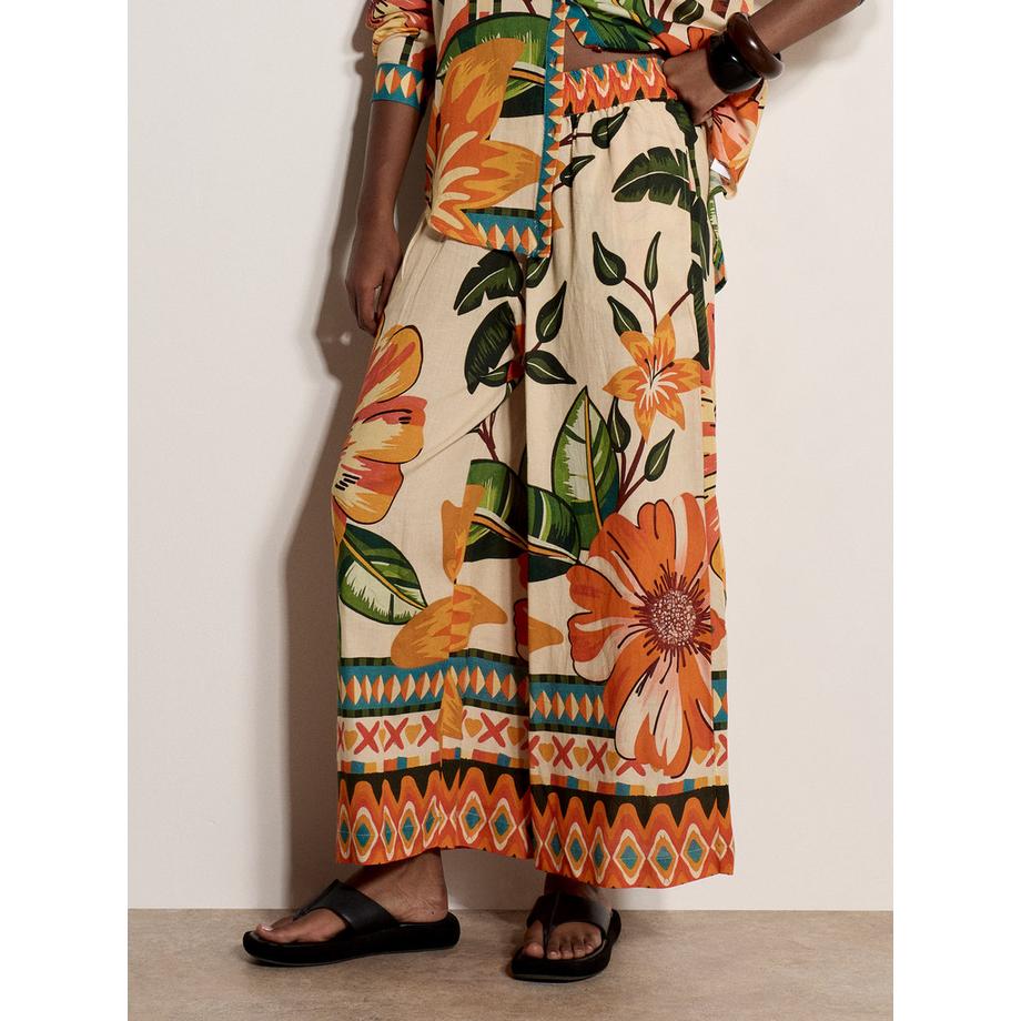Culotte met tropische bloemenprint