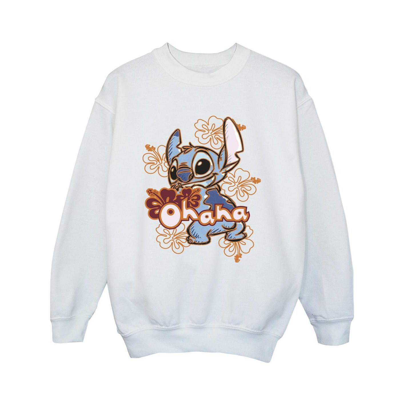 Disney  Sweat LILO AND STITCH OHANA ORANGE HIBISCUS 