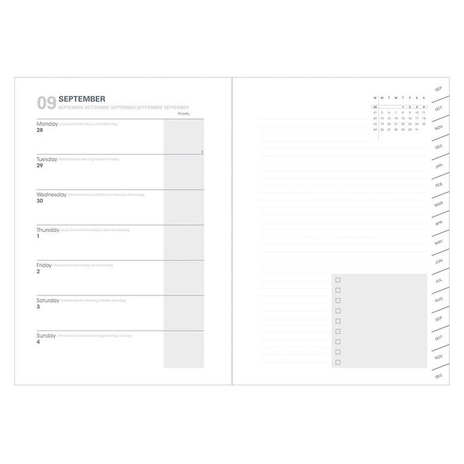 QUO-VADIS Agendas année scolaire - PLAN NOTE 15X21 - Semainier - 15x21 cm - Pastel - Année 2023-2024  