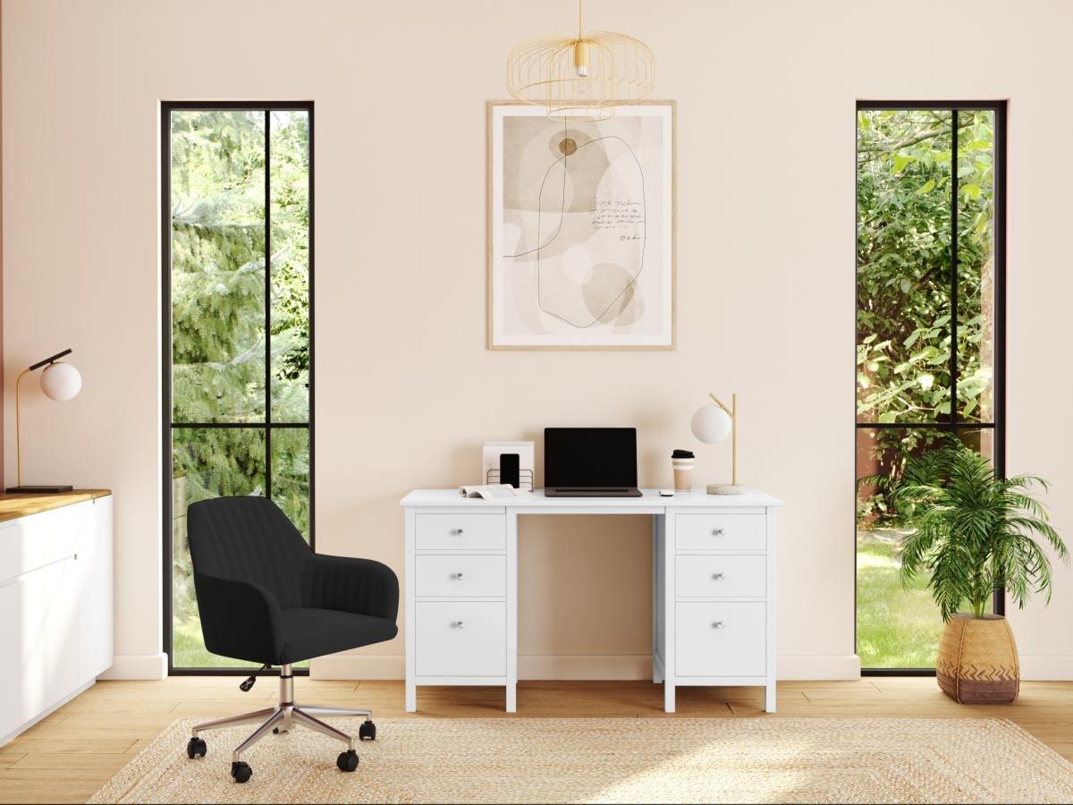 Vente-unique Chaise de bureau Velours Hauteur réglable ELEANA  