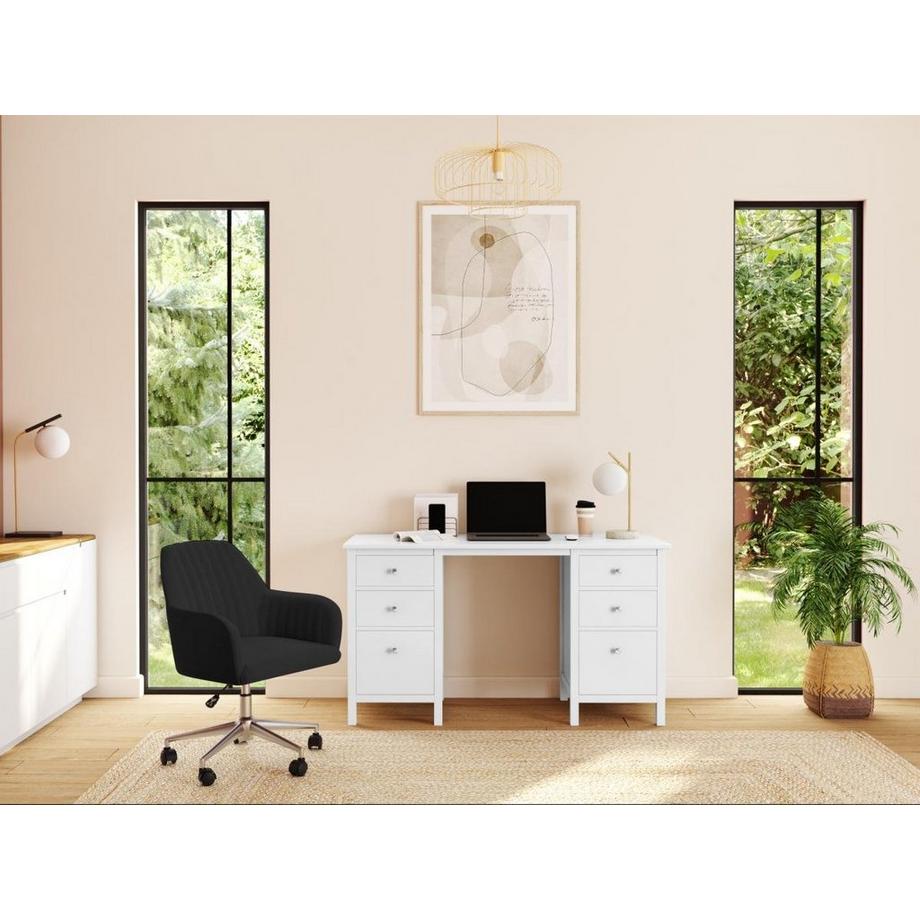 Vente-unique Chaise de bureau Velours Hauteur réglable ELEANA  