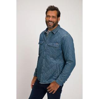 JP1880  Camicia trapuntata in denim con stile vintage e colletto ad apertura inglese da indossare sopra altri indumenti 