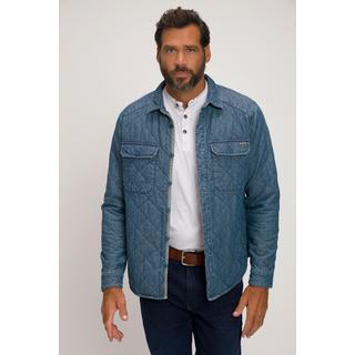 JP1880  Camicia trapuntata in denim con stile vintage e colletto ad apertura inglese da indossare sopra altri indumenti 