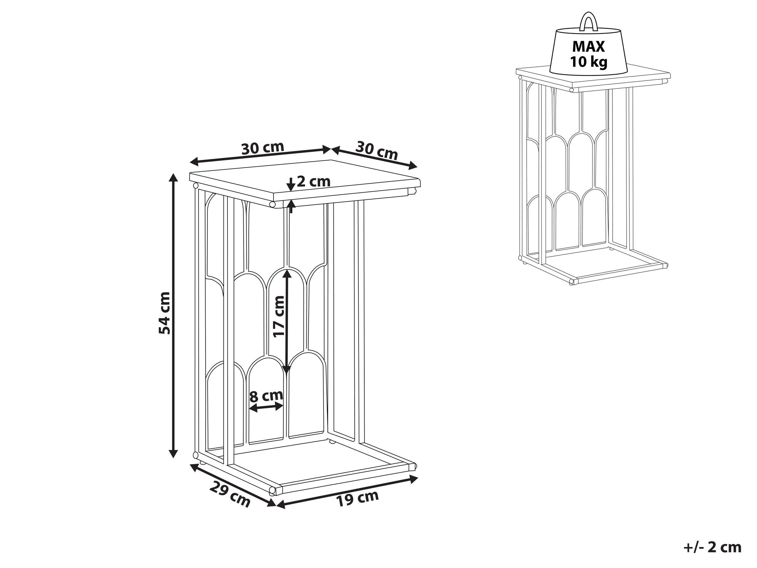 Beliani Table d'appoint en Métal Moderne PANDALE  