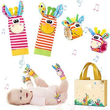 Jouet hochet bébé poignet et chaussettes, hochet bébé jouets doux développement jouet