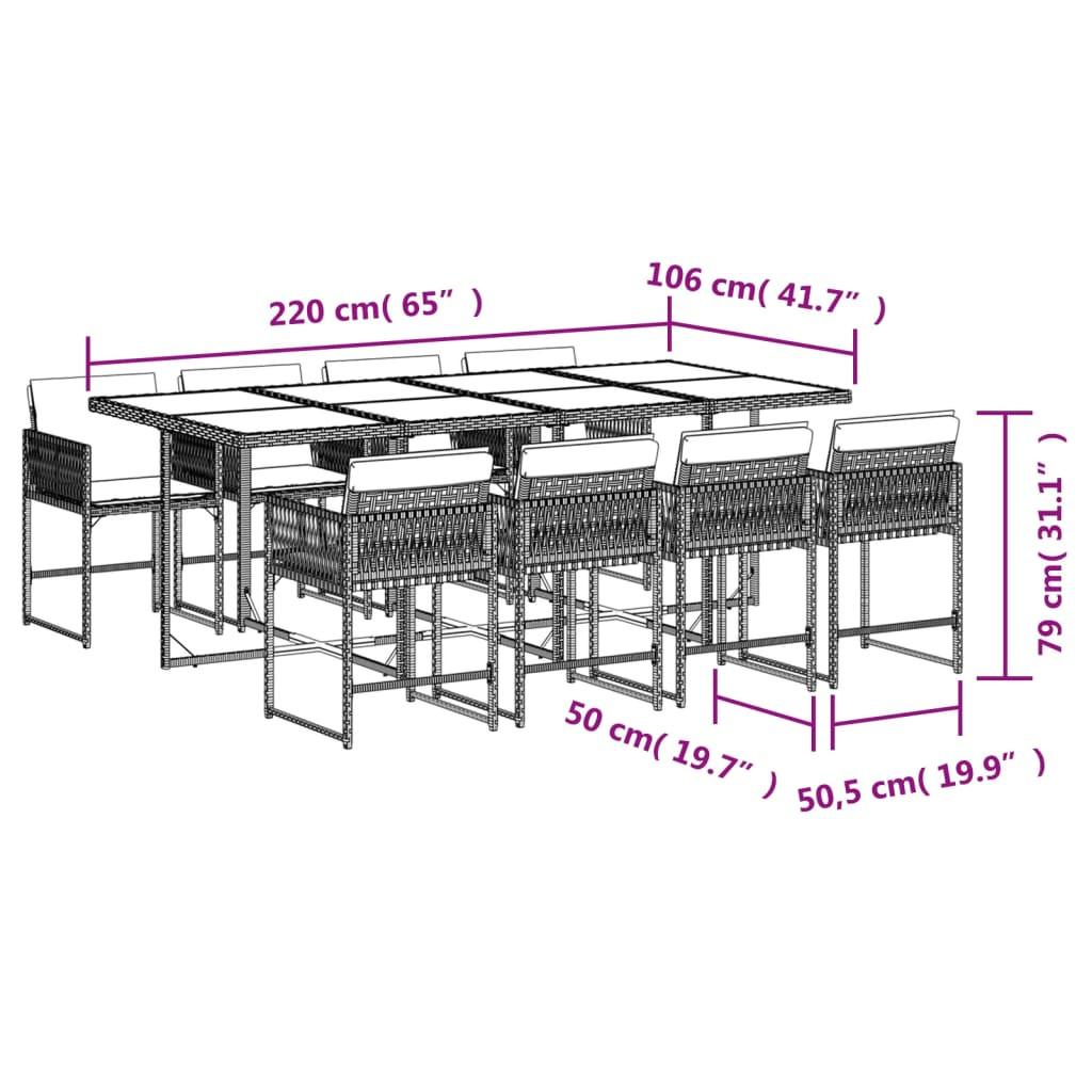 VidaXL Ensemble de salle à manger de jardin rotin synthétique  