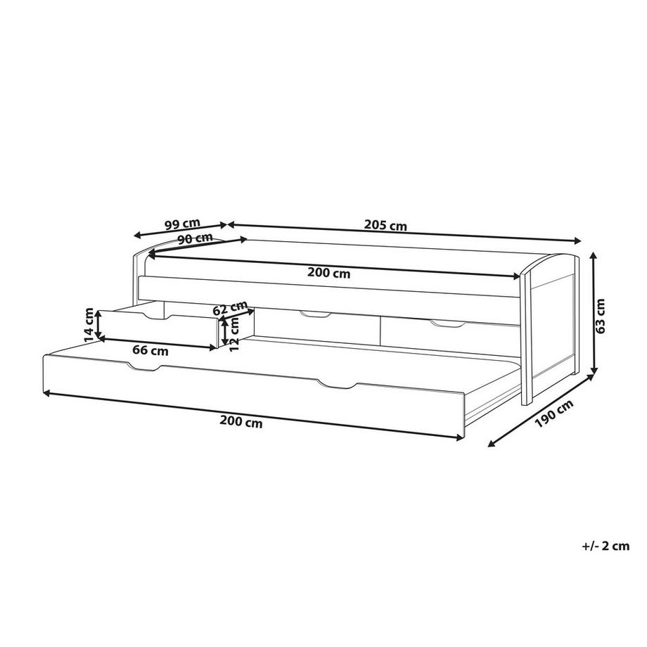 Beliani Lit gigogne en Bois de pin Scandinave PETIVILLE  