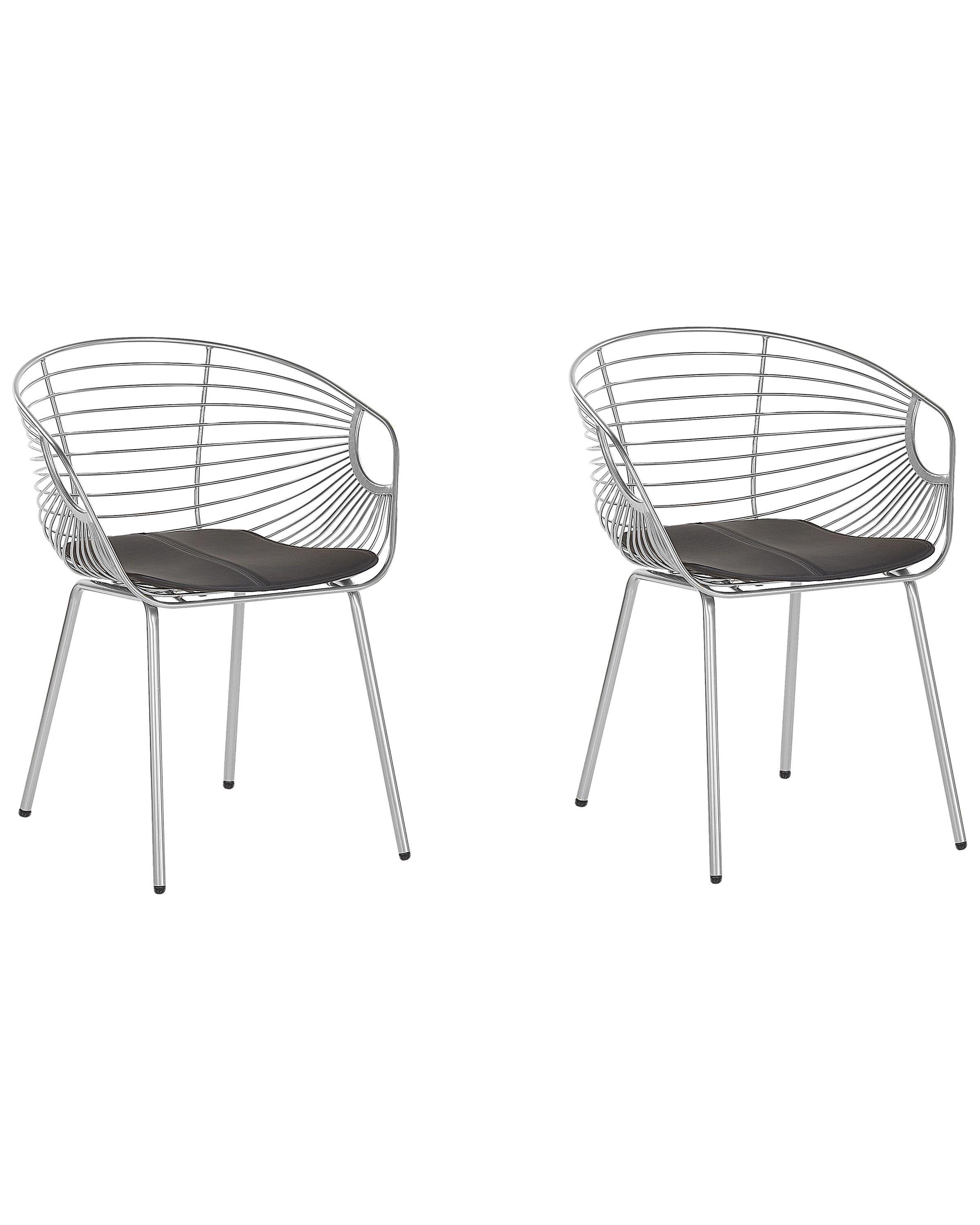 Beliani Lot de 2 chaises en Acier Moderne HOBACK  