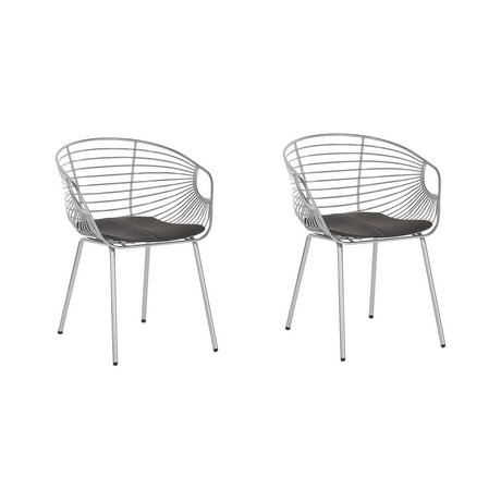 Beliani Lot de 2 chaises en Acier Moderne HOBACK  