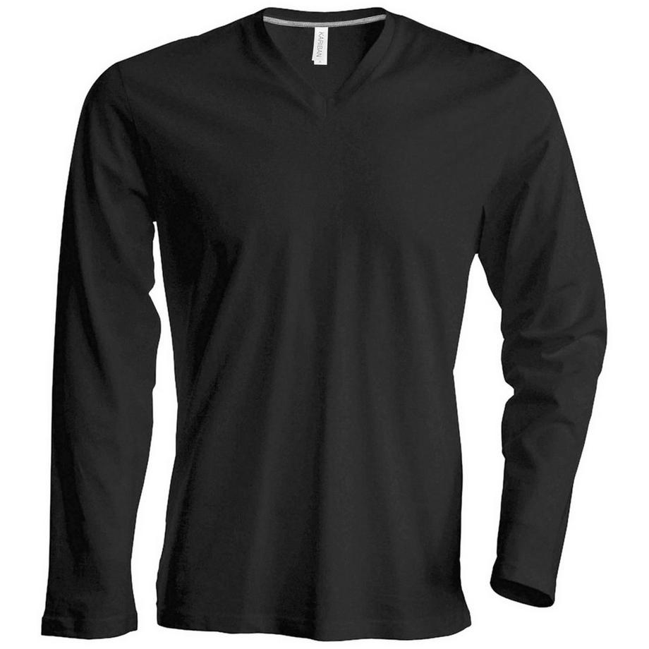 T-ShirtÀ Manches Longues Et Col En V Coupe Cintrée