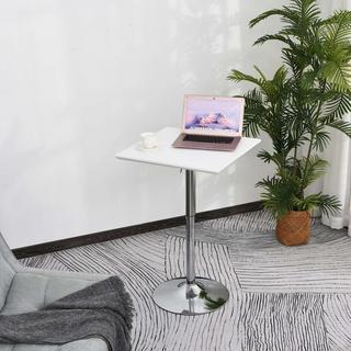 Northio Table Bistro Pub Table De Bar Réglable En Hauteur, Carrée, Acier, Blanc, 60X60X71-92Cm  