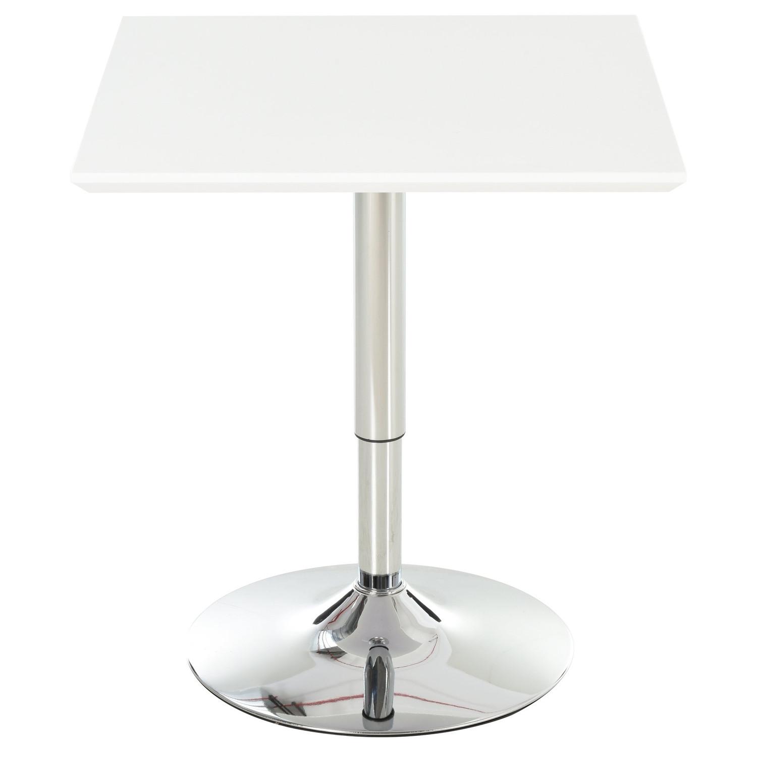 Northio Table Bistro Pub Table De Bar Réglable En Hauteur, Carrée, Acier, Blanc, 60X60X71-92Cm  