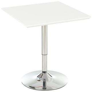 Northio Table Bistro Pub Table De Bar Réglable En Hauteur, Carrée, Acier, Blanc, 60X60X71-92Cm  