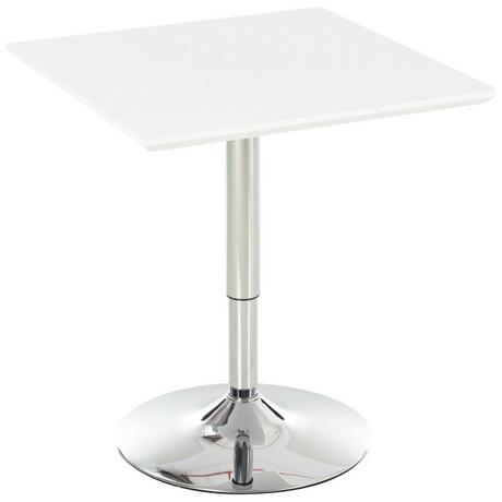 Northio Table Bistro Pub Table De Bar Réglable En Hauteur, Carrée, Acier, Blanc, 60X60X71-92Cm  