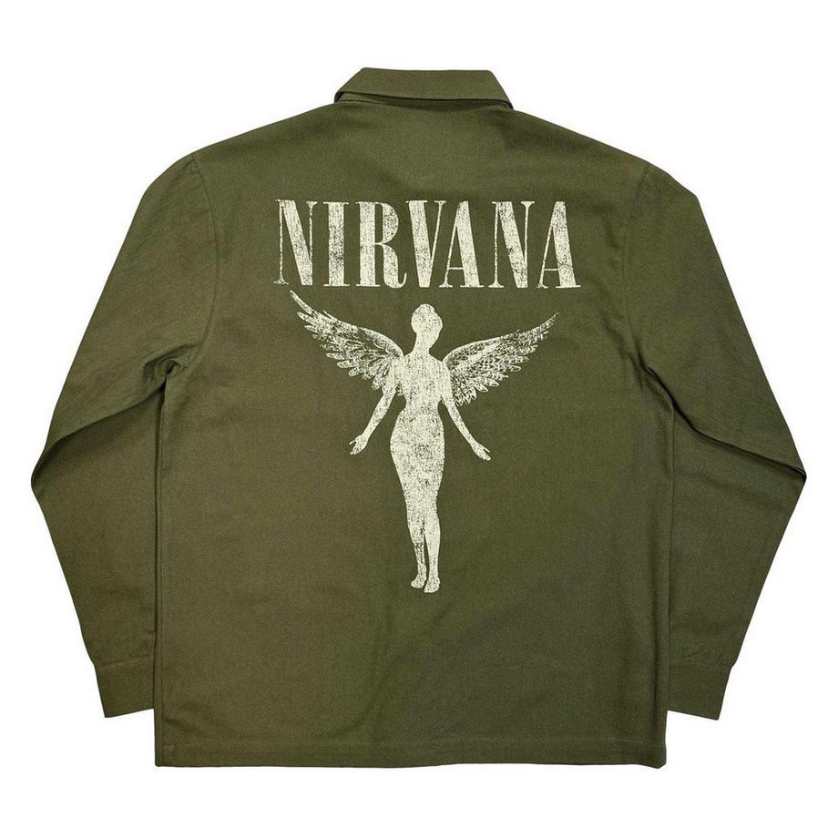 Nirvana Camicia a Maniche Lunghe con Stampa Posteriore  