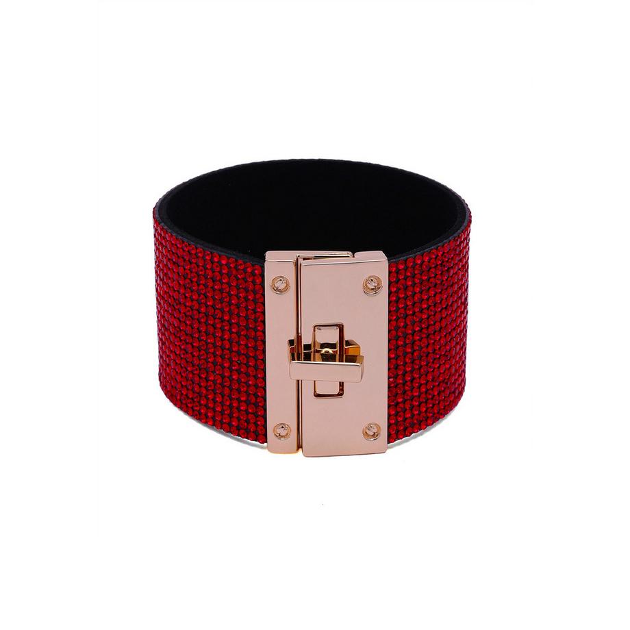 AVANT-GARDE PARIS  Bracciale di Pelle con Cristalli di Lusso 