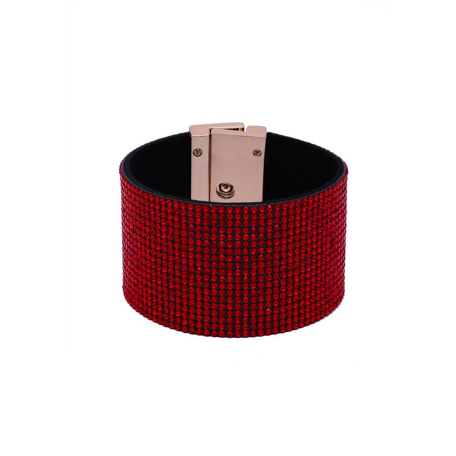 Bracciale di Pelle con Cristalli di Lusso