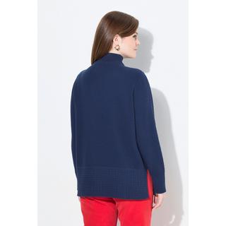 Ulla Popken Maglione polo in maglia Collo alto Cerniera Maniche lunghe  