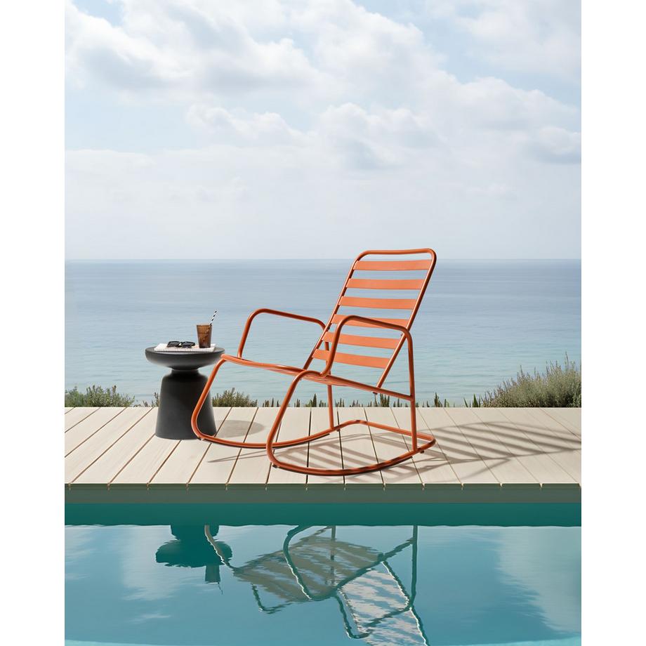 Beliani Fauteuil à bascule de jardin en Aluminium Rétro TURI  