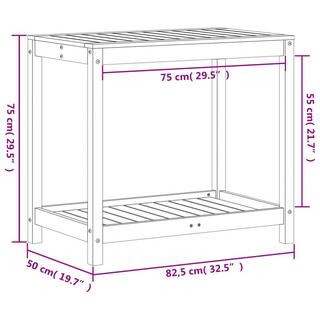 VidaXL Table d'empotage bois de pin  