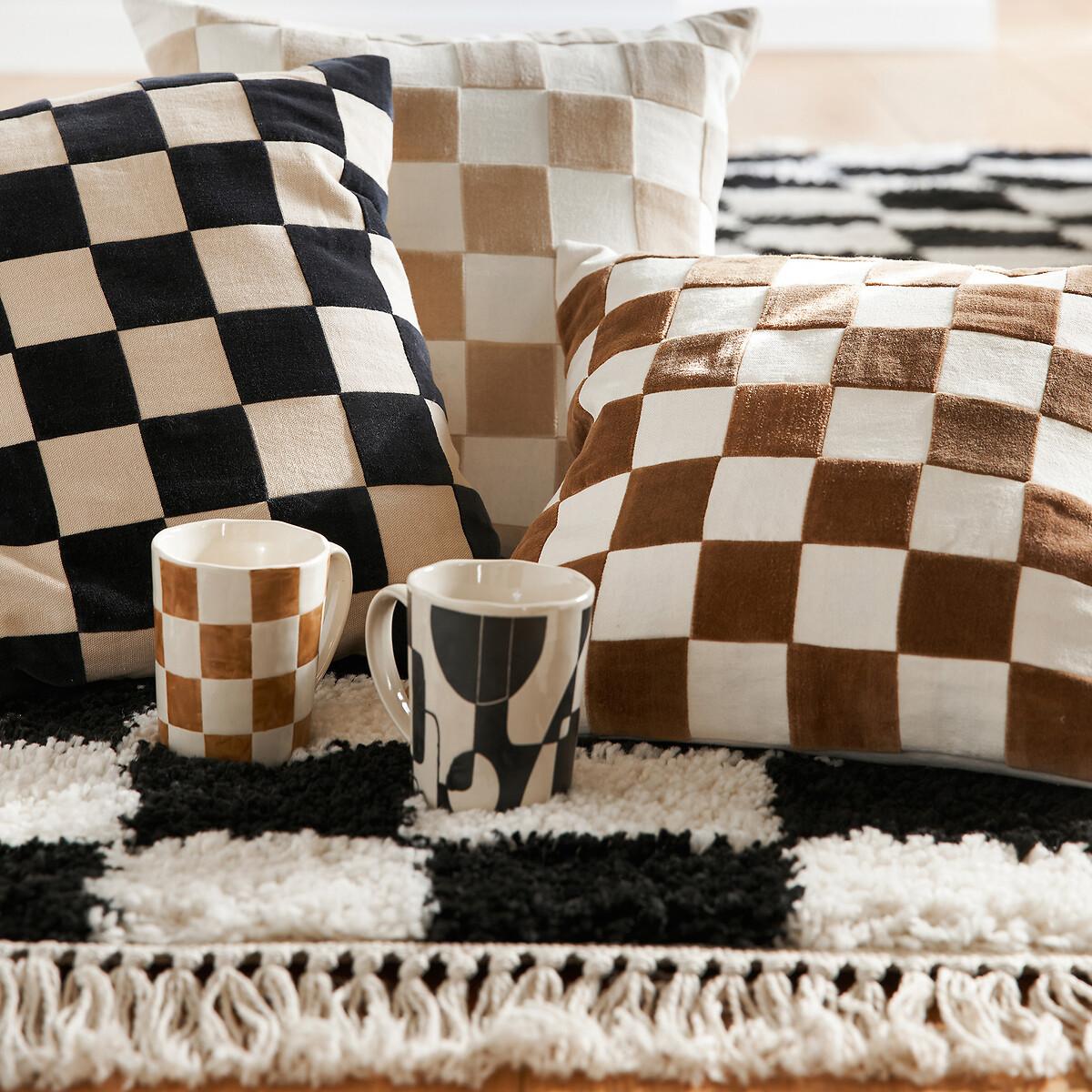 La Redoute Intérieurs Lysmée Schachbrett Kissenbezug  