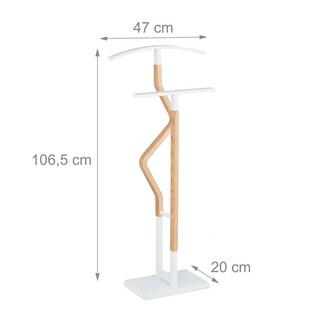 B2X Stummer Diener in Weiß und Holzoptik  