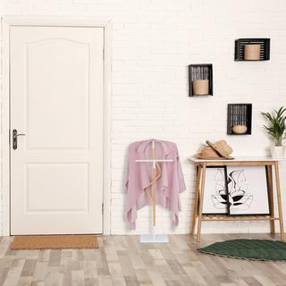 B2X Stummer Diener in Weiß und Holzoptik  