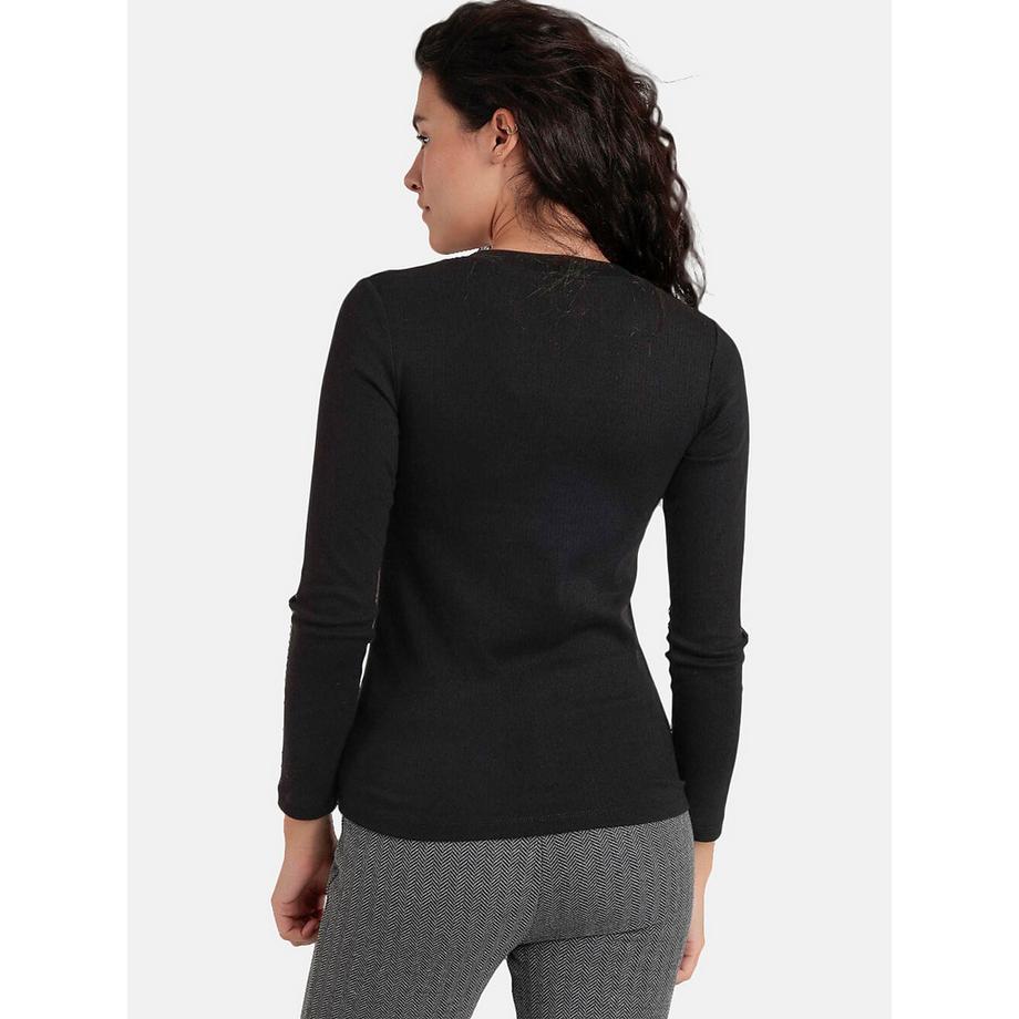 Admas Pico Top Maniche Lunghe Scollo V  