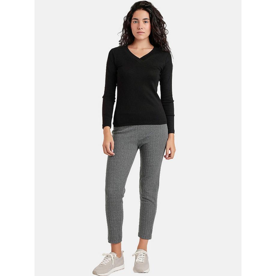 Admas Pico Top Maniche Lunghe Scollo V  