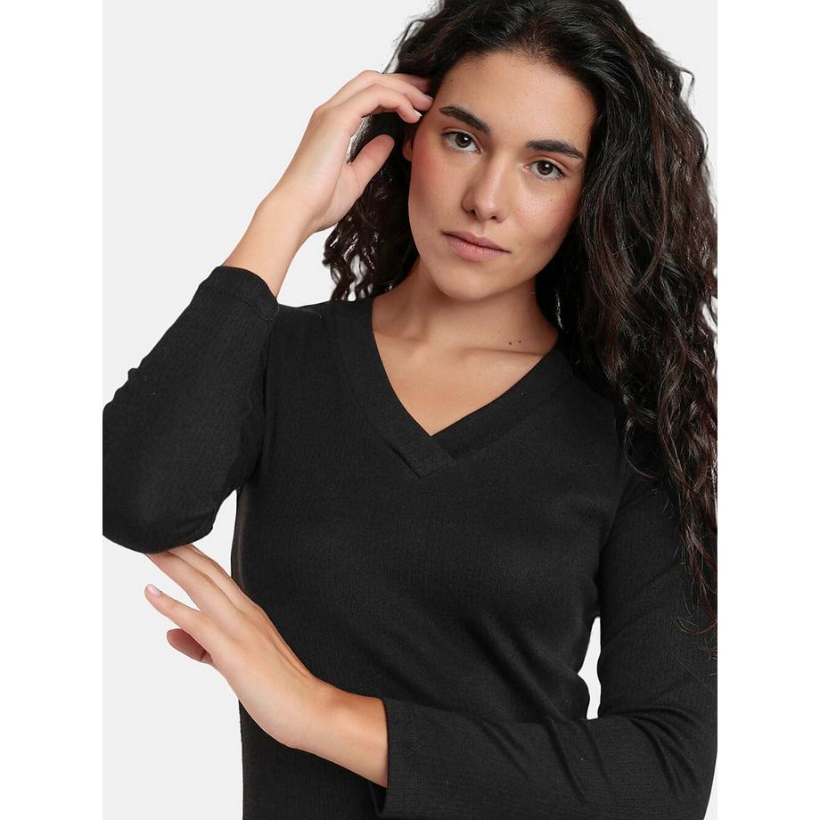 Admas Pico Top Maniche Lunghe Scollo V  