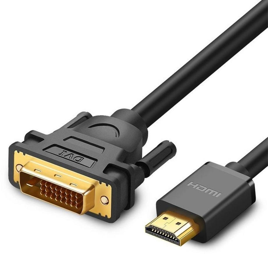 Ugreen DVI 24 + 1 Pin (Stecker) auf HDMI (Stecker) Kabeladapter, FHD, 60 Hz, 1,5 m – Schwarz