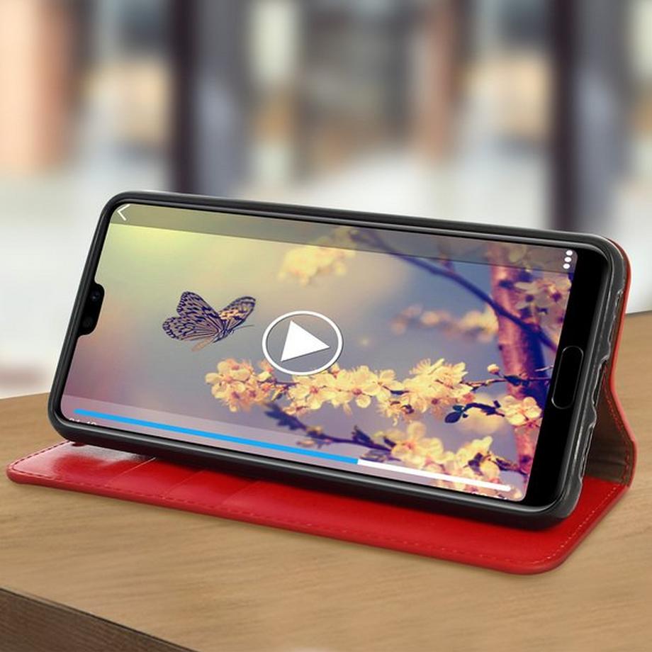 Avizar  Cover Echtleder Huawei P20 Pro Rot 