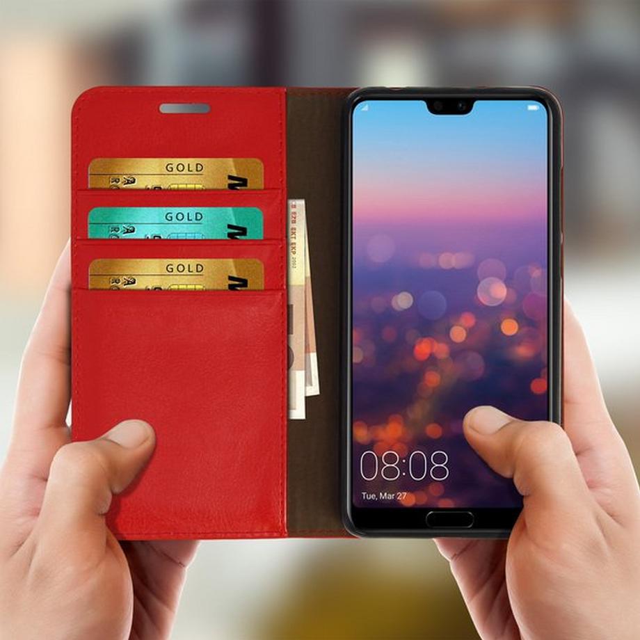 Avizar  Cover Echtleder Huawei P20 Pro Rot 