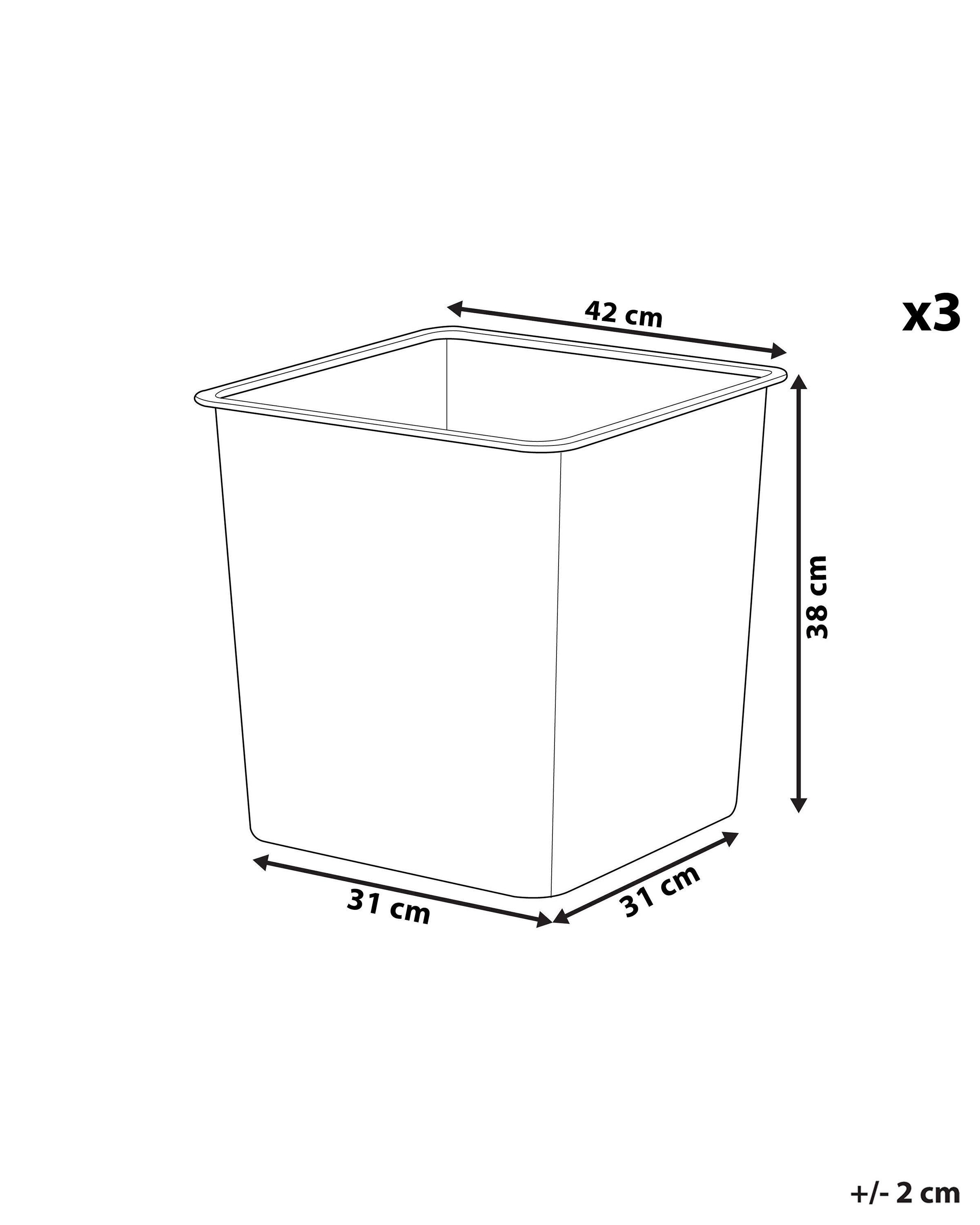 Beliani Lot de 3 pots de fleurs en Matière synthétique BALZO  