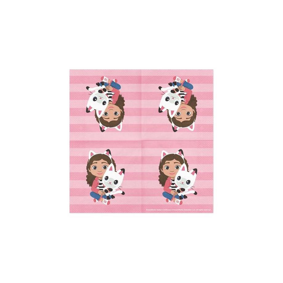 PartyDeco Serviettes en papier Gabbys Dollhouse 20 pièces  