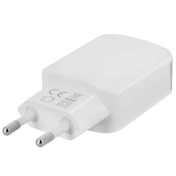 Chargeur secteur Double USB 3.1A Blanc