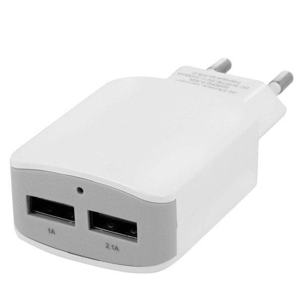 Avizar  2x USB-Ports 3.1A Wand-Ladegerät Weiß 