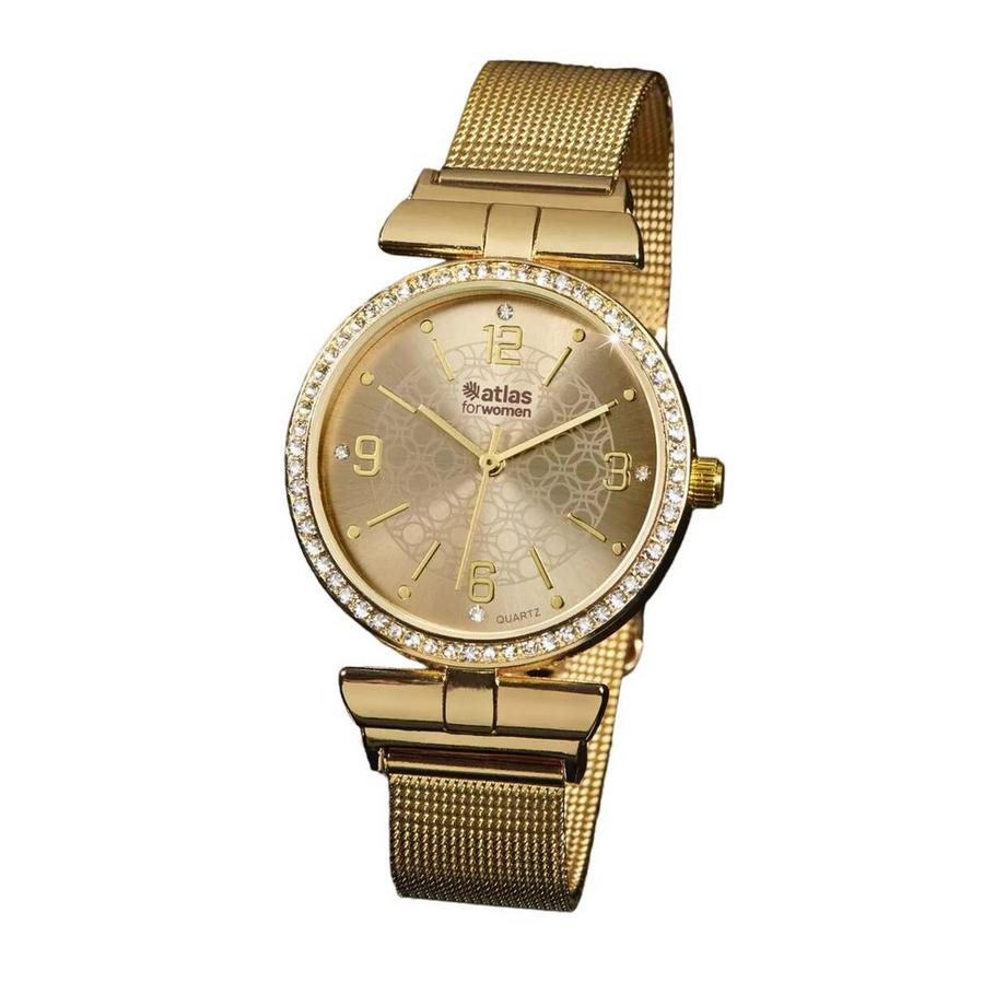 Atlas For Women  Analoge Armbanduhr Kristall 